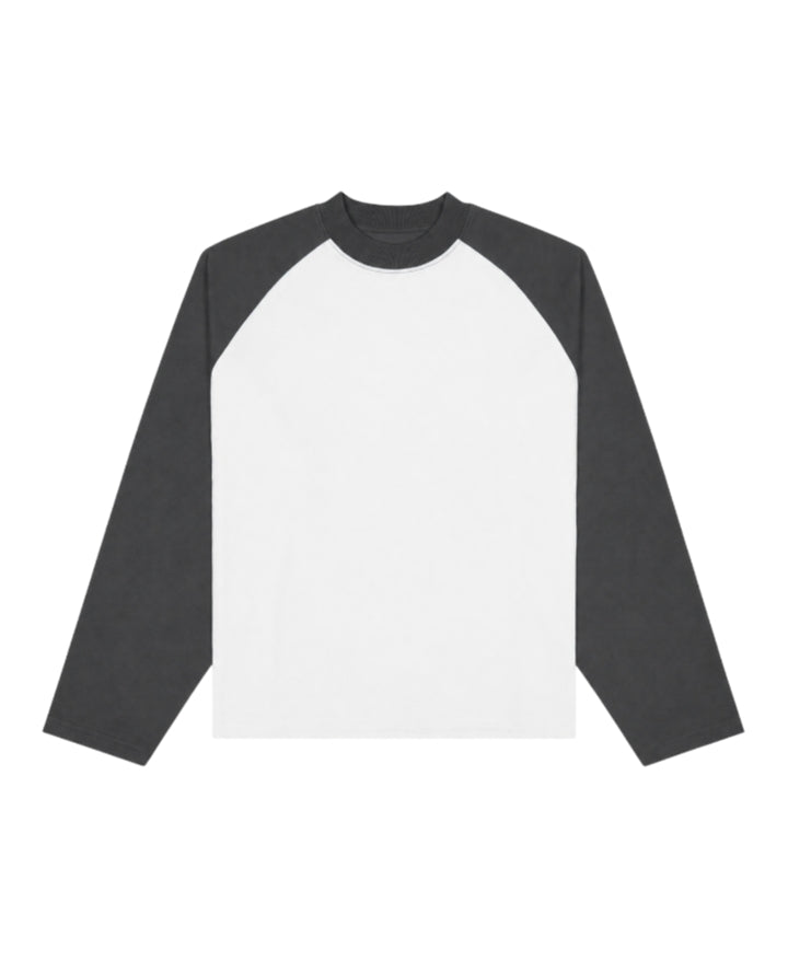 300 GSM ‘White & Deep-Gray’ RAGLAN TEE