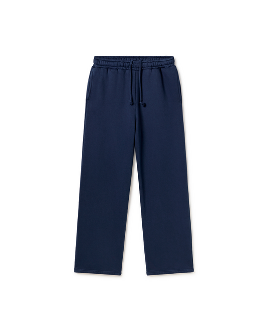 'Navy' Open Bottom Sweatpants